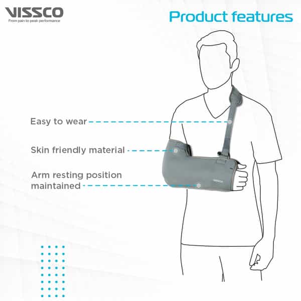 Vissco Tropical Arm Sling | Provides Stability To The Shoulder & Promote Healing - Small(Black)