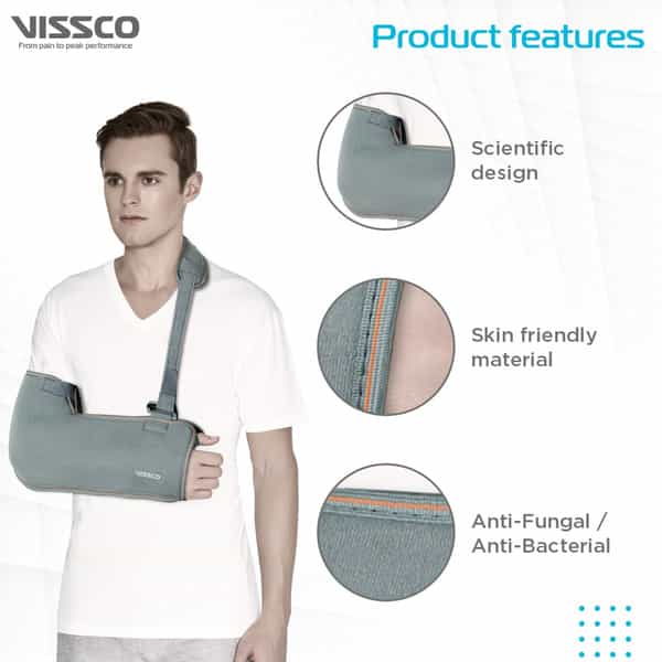 Vissco Tropical Arm Sling | Provides Stability To The Shoulder & Promote Healing - Small(Black)