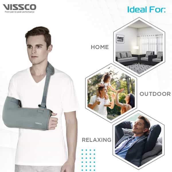 Vissco Tropical Arm Sling | Provides Stability To The Shoulder & Promote Healing - Small(Black)