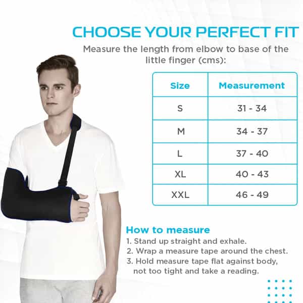 Vissco Tropical Arm Sling | Provides Stability To The Shoulder & Promote Healing - Small(Black)