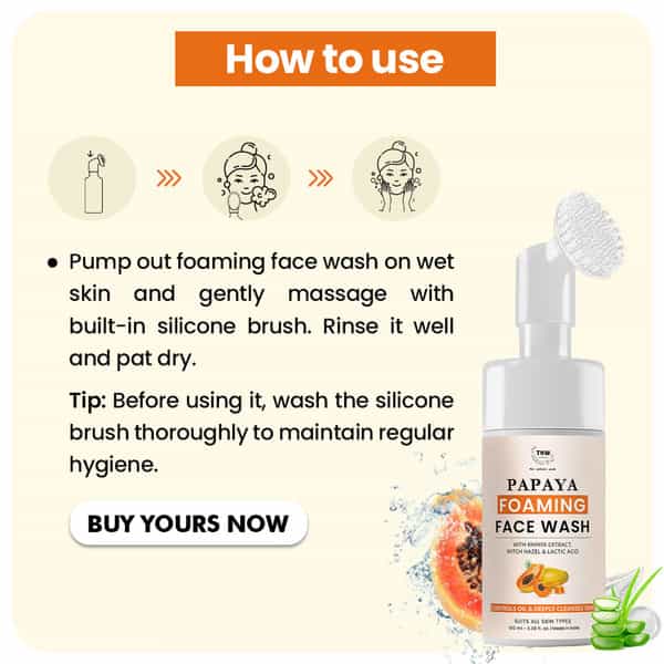 Tnw The Natural Wash Papaya Foaming Face Wash With Lactic Acid & Panthenol