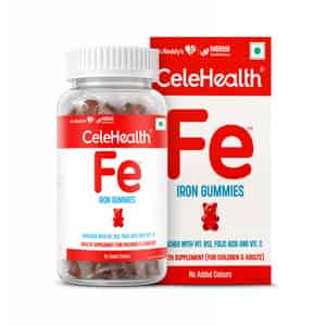 Celehealth Fe Iron Gummies | For Children & Adults | Bottle | 30 Gummies