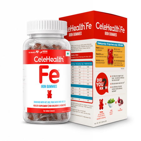 Celehealth Fe Iron Gummies | For Children & Adults | Bottle | 30 Gummies