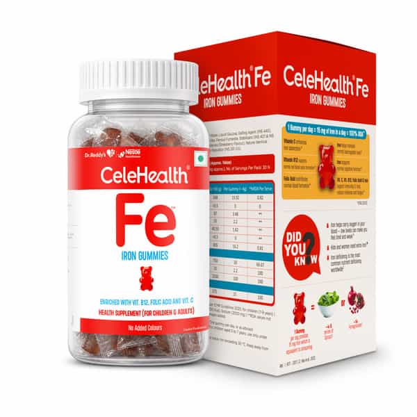 Celehealth Fe Iron Gummies | For Children & Adults | Bottle | 30 Gummies