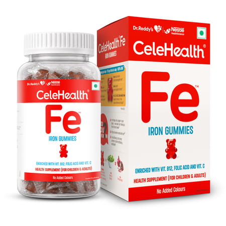 Celehealth Fe Iron Gummies | For Children & Adults | Bottle | 30 Gummies