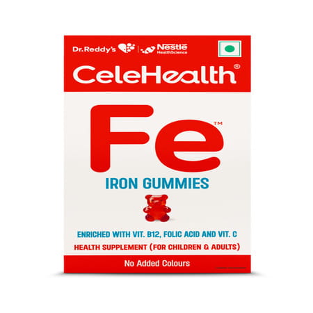 Celehealth Fe Iron Gummies | For Children & Adults | Bottle | 30 Gummies