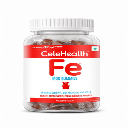 Celehealth Fe Iron Gummies | For Children & Adults | Bottle | 30 Gummies