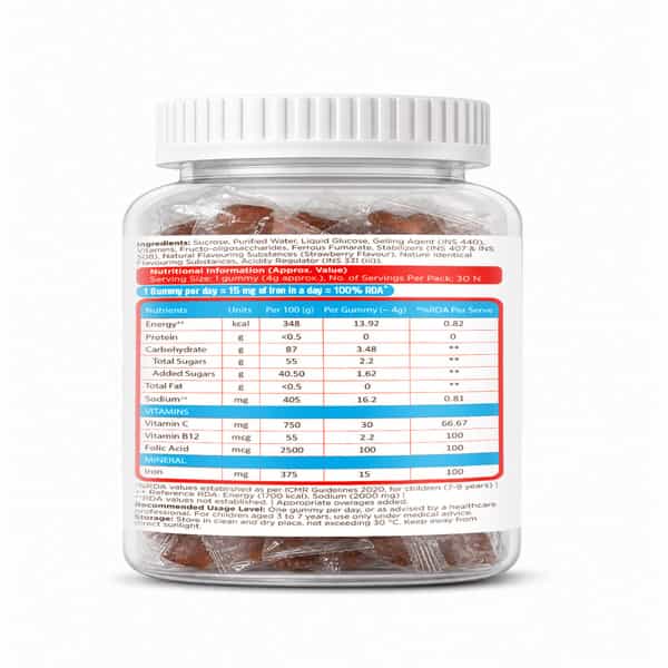 Celehealth Fe Iron Gummies | For Children & Adults | Bottle | 30 Gummies