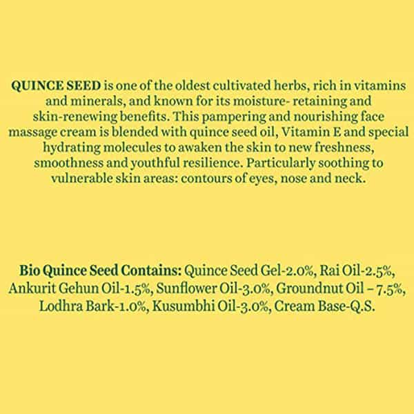 Biotique Bio Quince Seed Nourishing Face Massage Cream (For Normal To Dry Skin ) 50 Gm