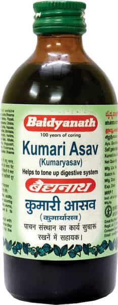 Baidyanath Asli Ayurved Kumari Asava 200Ml (Pack Of 2) Healthy Digestion Ayurvedic Syrup For Acidity