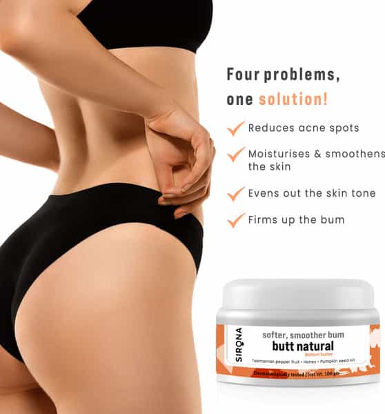 Sirona Natural Back And Bum Cream For Women - 100 Gm Dermatologically Tested