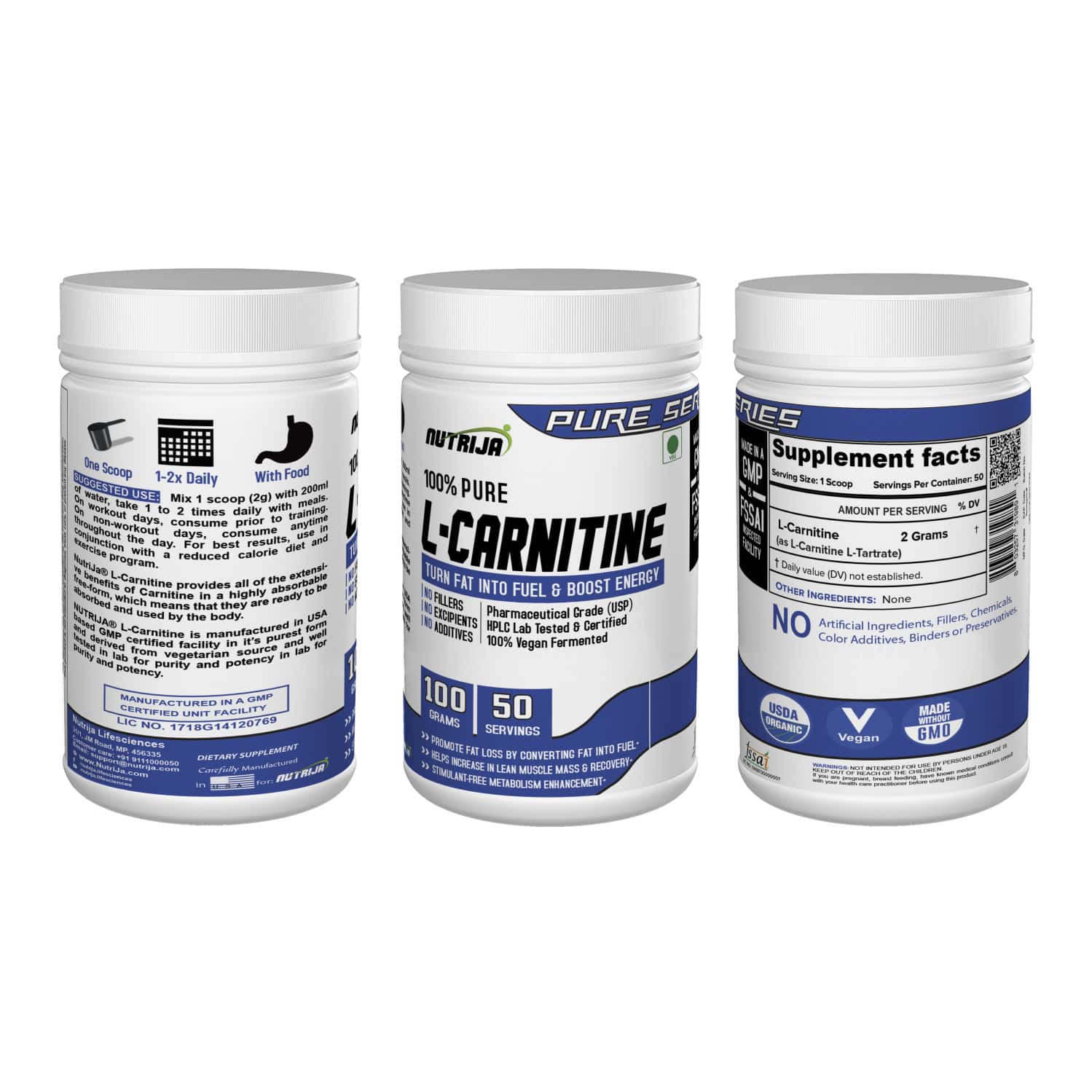 Buy NUTRIJA L-CARNITINE L-TARTRATE | 200GRAMS (UNFLAVORED) Online & Get  Upto 60% OFF at PharmEasy