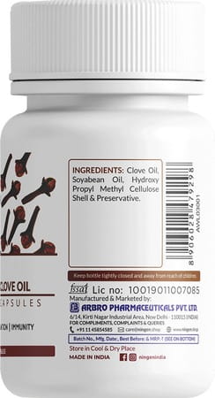 Ningen Clove Oil Capsules For Digestion Immunity Liver 30 Veg Capsules