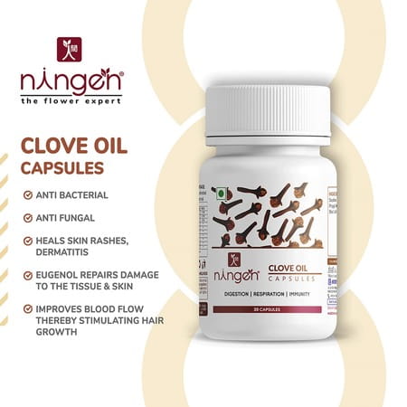Ningen Clove Oil Capsules For Digestion Immunity Liver 30 Veg Capsules