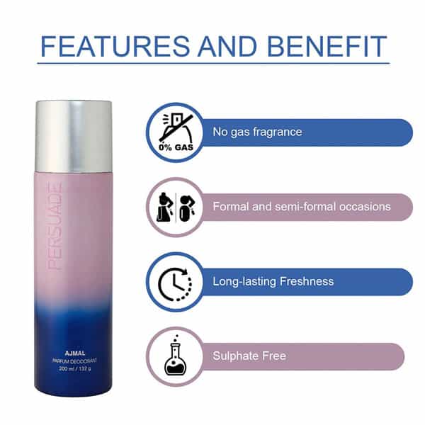 Ajmal 2 Persuade For Men & Women & 1 Aurum Femme For Women Deodorants Each 200Ml Combo Pack Of 3