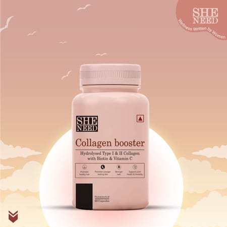 Sheneed Collagen Booster With Hydrolysed Collagen | Skin Repair For Men & Women 60 Capsules