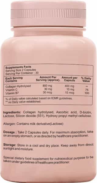 Sheneed Collagen Booster With Hydrolysed Collagen | Skin Repair For Men & Women 60 Capsules