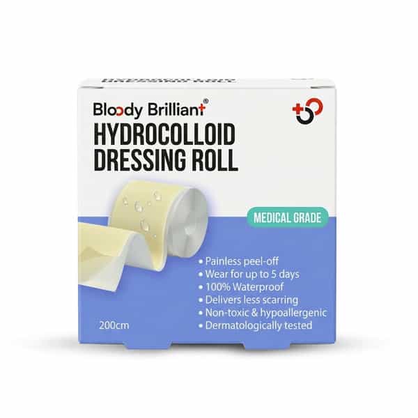 Bloody Brilliant Medical Grade Hydrocolloid Dressing | Waterproof | Cut-To-Fit | 5Cm X 200Cm(6.5Ft)