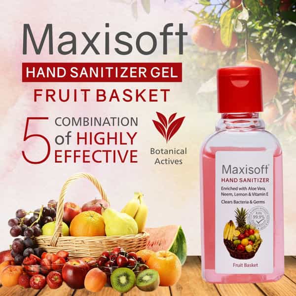 Maxisoft Hand Sanitizer Gel | Fruit Basket | 60 Ml | Pack Of 12
