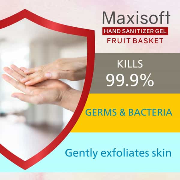Maxisoft Hand Sanitizer Gel | Fruit Basket | 60 Ml | Pack Of 12