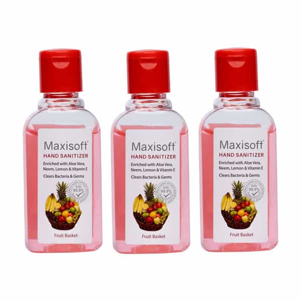 Maxisoft Hand Sanitizer Gel | Fruit Basket | 60 Ml | Pack Of 12