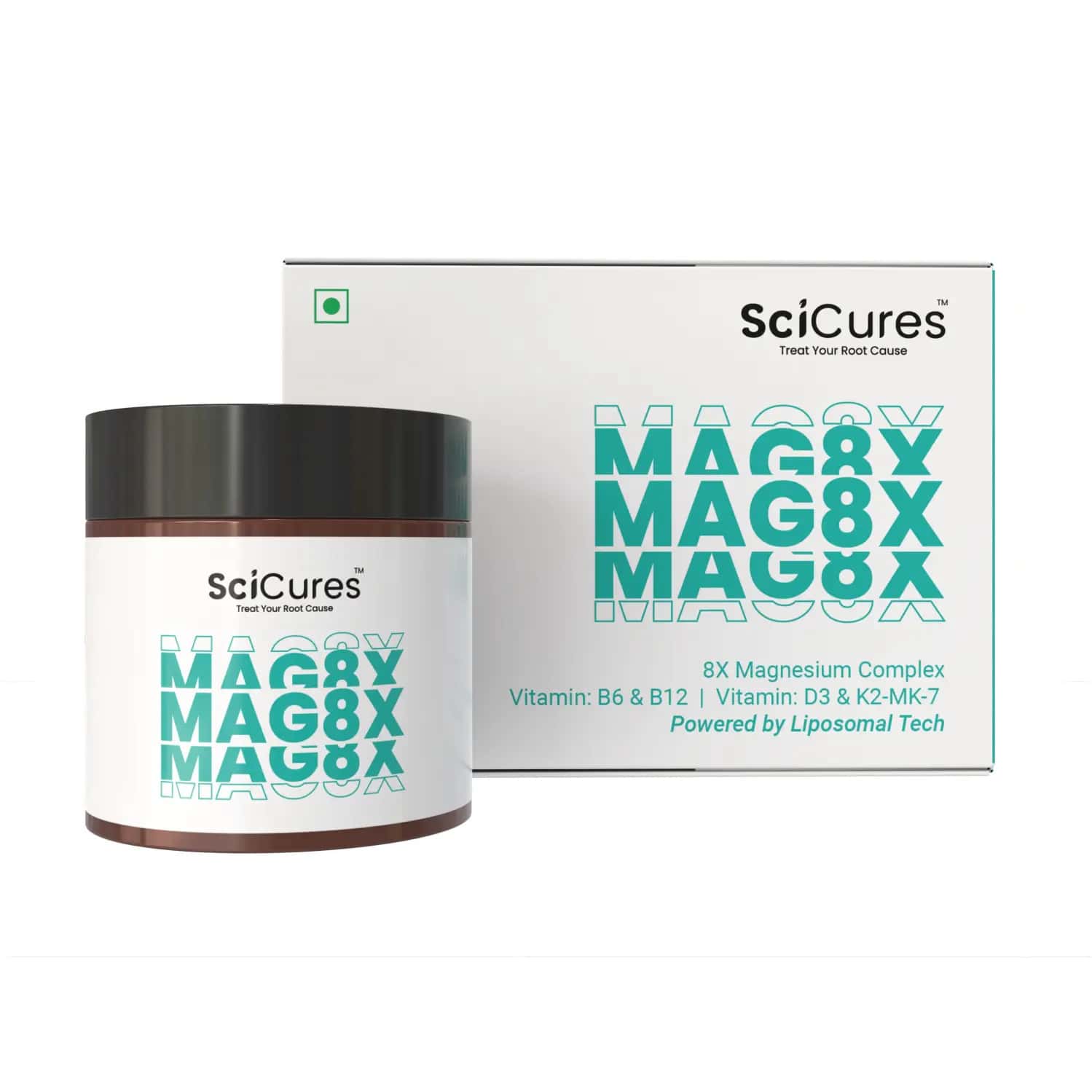 Mag8x 2000mg Magnesium Complex | 8 Chelated Forms + Vitamins | Sleep | Mood & Muscle - 60n