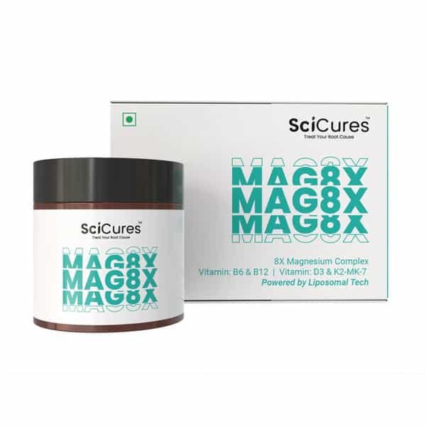 Mag8x 2000Mg Magnesium Complex | 8 Chelated Forms + Vitamins | Sleep | Mood & Muscle - 60N