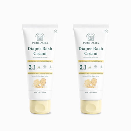 Pure Aura Baby Diaper Rash Cream| Ayurvedic Healing For Sensitive Skin 75 Gm Pack Of 2