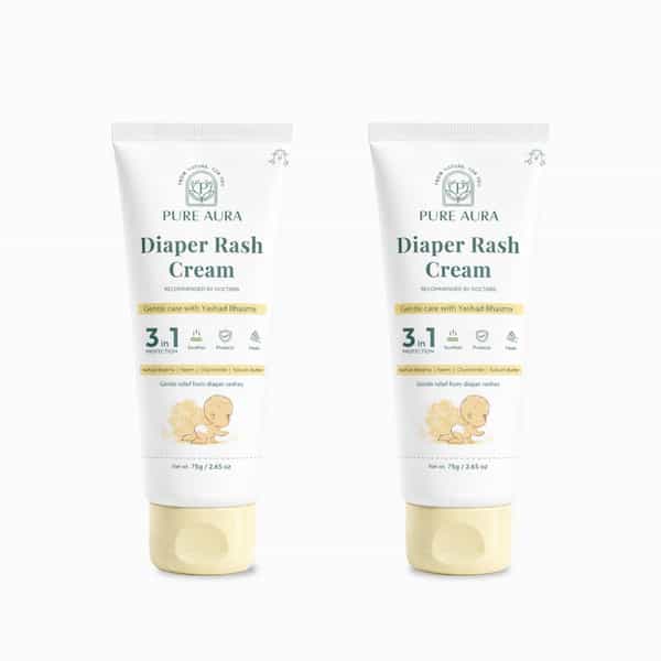 Pure Aura Baby Diaper Rash Cream| Ayurvedic Healing For Sensitive Skin 75 Gm Pack Of 2