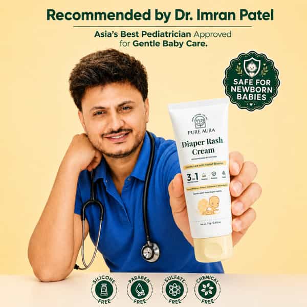Pure Aura Baby Diaper Rash Cream| Ayurvedic Healing For Sensitive Skin 75 Gm Pack Of 2