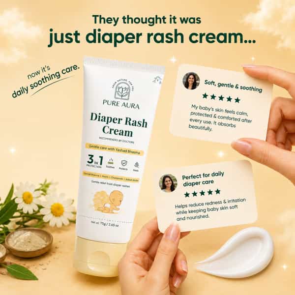 Pure Aura Baby Diaper Rash Cream| Ayurvedic Healing For Sensitive Skin 75 Gm Pack Of 2