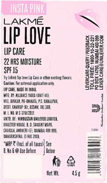 Lakme Lip Love Chapstick Insta Pink-4.5 G