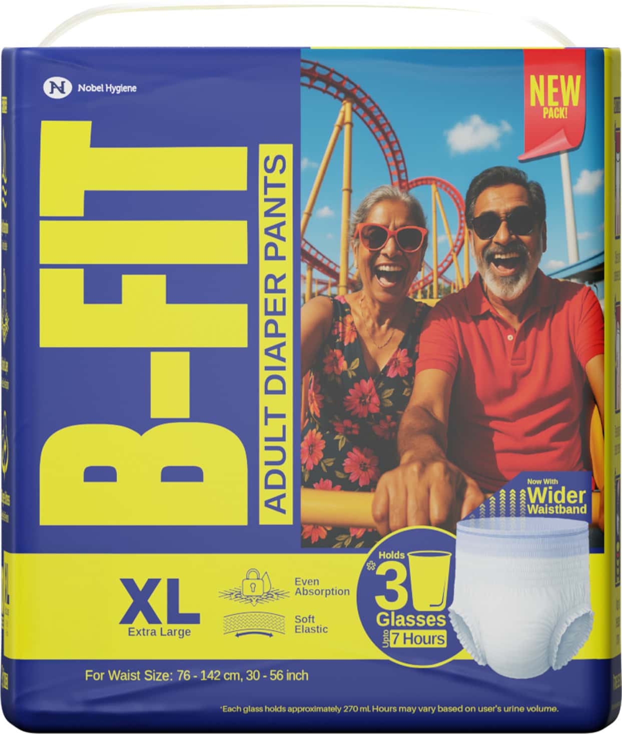 B-fit Pant Style Xl Size (76-142cm) 10 Adult Diapers