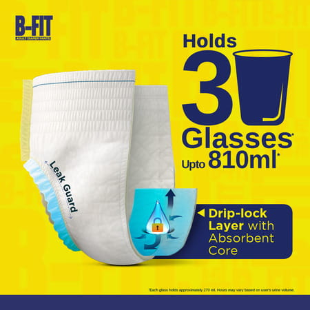 B-Fit Pant Style Xl Size (76-142cm) 10 Adult Diapers