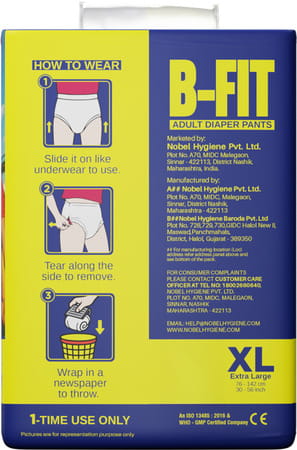 B-Fit Pant Style Xl Size (76-142cm) 10 Adult Diapers
