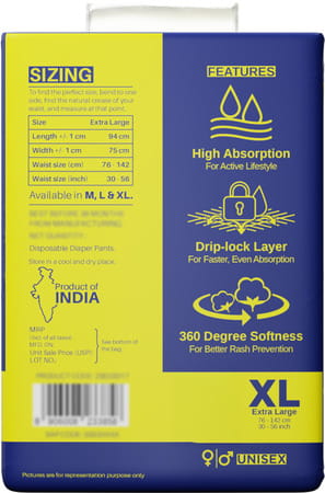 B-Fit Pant Style Xl Size (76-142Cm) 10 Adult Diapers