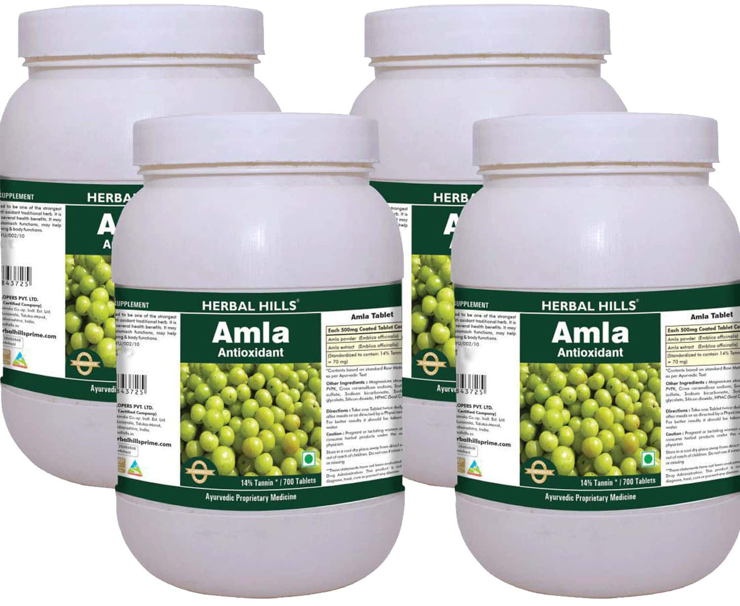 Herbal Hills Amla 700 Tablets (Pack Of 4)