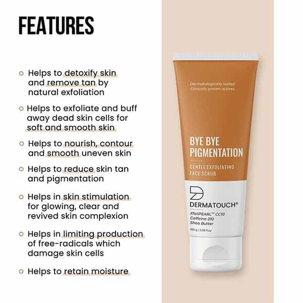 Dermatouch Bye Bye Pigmentation Face Scrub | Exfoliation & Tan Removal | Unisex Face Scrub | 100G