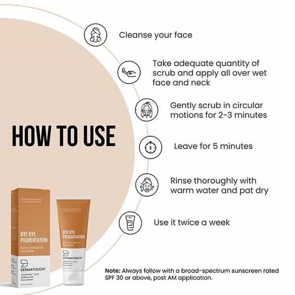 Dermatouch Bye Bye Pigmentation Face Scrub | Exfoliation & Tan Removal | Unisex Face Scrub | 100G