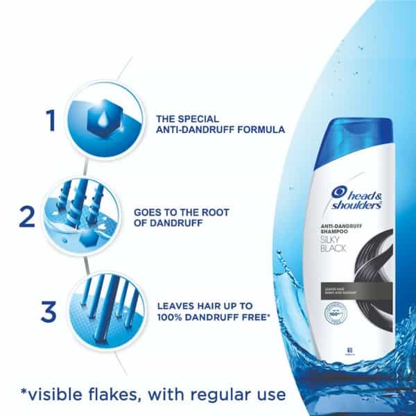 Head & Shoulders Silky Black Anti Dandruff Shampoo - 180Ml