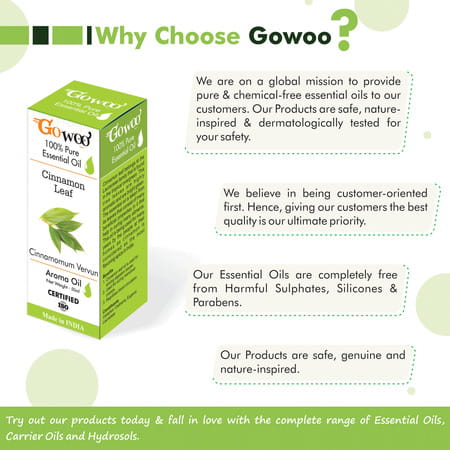 Go Woo 100% Pure Cinnamon Leaf Oil Virgin & Undiluted 50 Ml