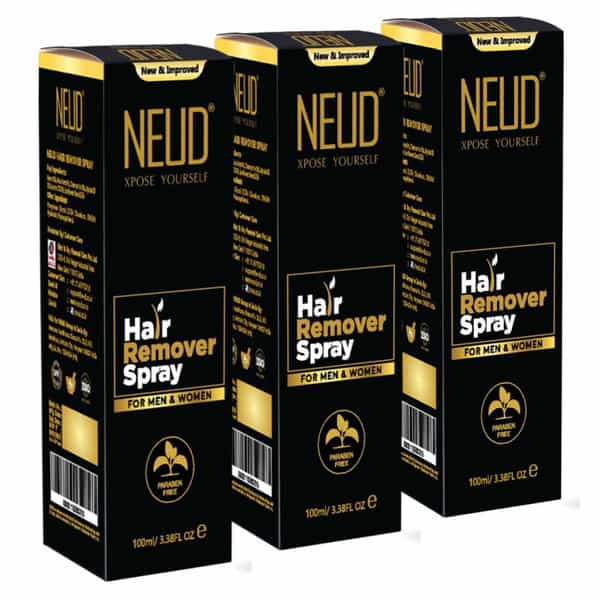 Neud Hair Remover Spray With Retarding Effect For Men & Women - 3 Packs (100 Ml Each)