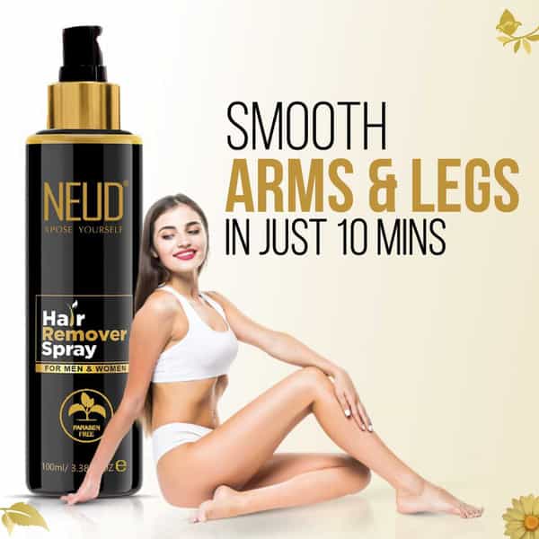 Neud Hair Remover Spray With Retarding Effect For Men & Women - 3 Packs (100 Ml Each)