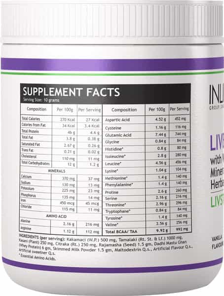 Inlife Livstan Liver Support Protein Powder Supplement & Whey Protein Powder - 300 Grams (Vanilla)