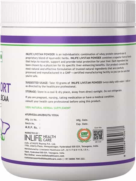 Inlife Livstan Liver Support Protein Powder Supplement & Whey Protein Powder - 300 Grams (Vanilla)