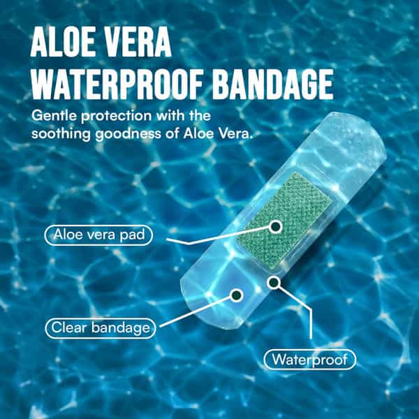 Bloody Brilliant Aloe Vera Bandages | Waterproof | Hypoallergenic | 72X19 Mm | Pack Of 20