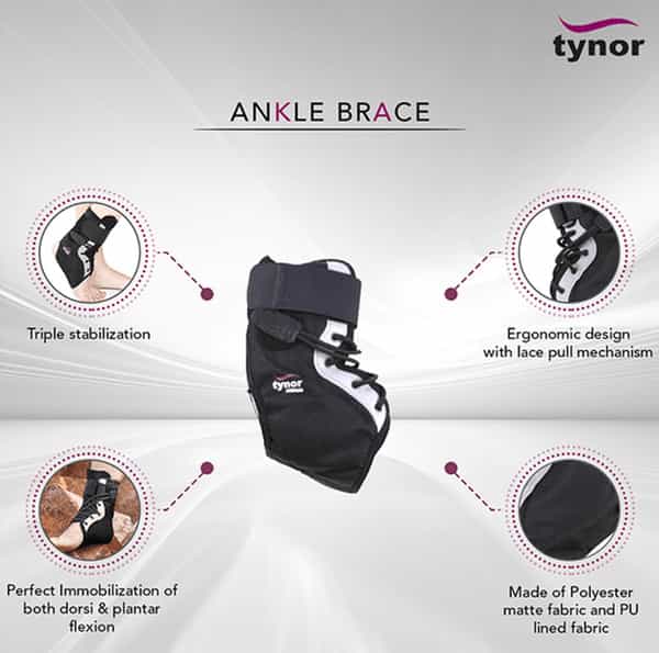 Tynor D 02 Ankle Brace Medium Balck