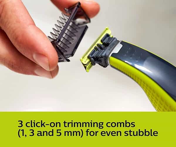 Philips Qp2526/10 Oneblade Hybrid Trimmer And Shaver With 3 Trimming Combs And Extra Blade