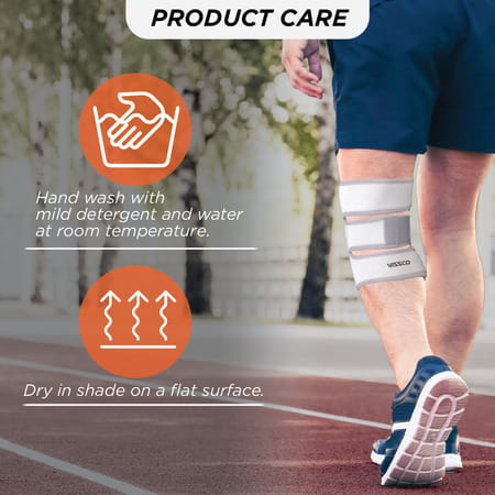 Vissco Neoprene Knee Cap | Ideal Mild Support For Free Knee Movement | Large- Black (Single Piece)