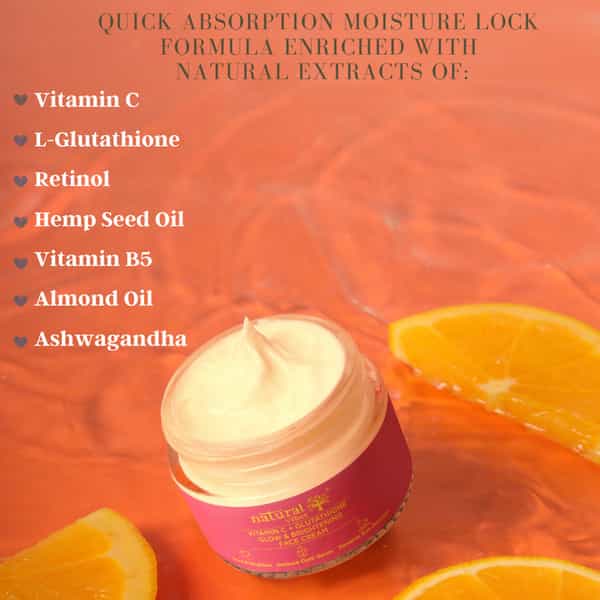 Natural Vibes Vitamin C + Glutathione Glow & Brightening Face Day & Night Cream 50 G